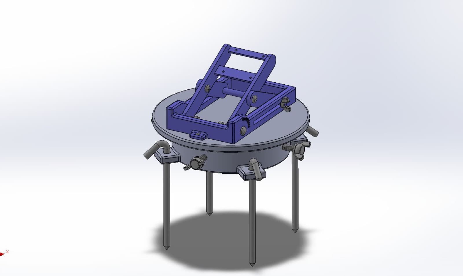 Mechanism fixed to the rotating cover by front and rear threaded holes